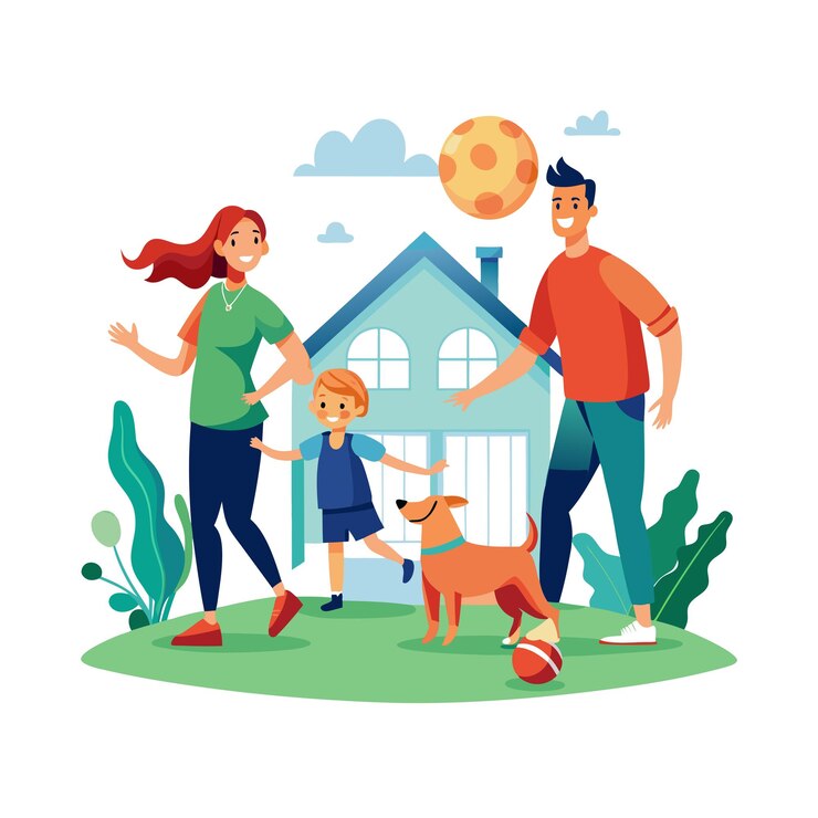 Vetor momentos da vida real da família conceitos de ilustração vector