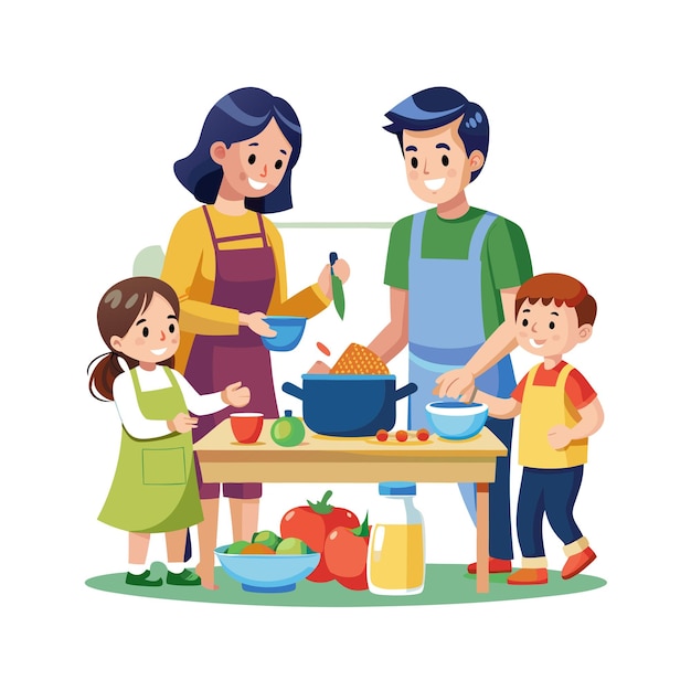 Momentos da Vida Real da Família Conceitos de Ilustração Vector
