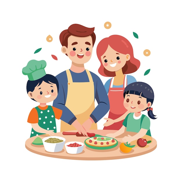 Momentos da Vida Real da Família Conceitos de Ilustração Vector