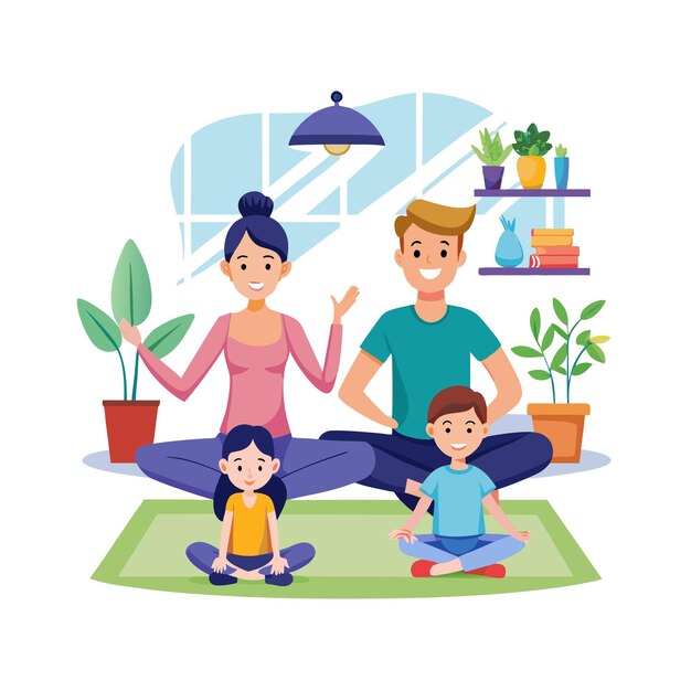 Momentos da Vida Real da Família Conceitos de Ilustração Vector