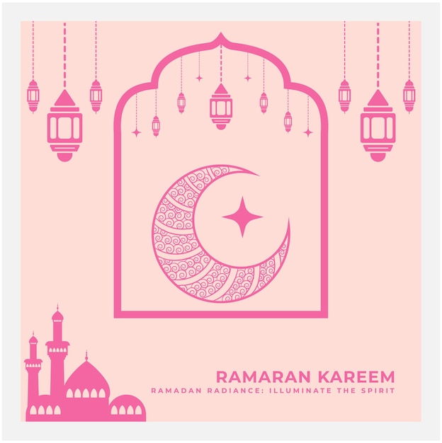 Momentos radiantes do Ramadão criando uma presença cativante nas mídias sociais com um design de cartaz islâmico