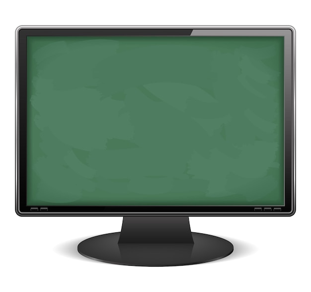 Monitor de computador com fundo de quadro-negro na tela conceito de e-learning vector eps10 ilustração