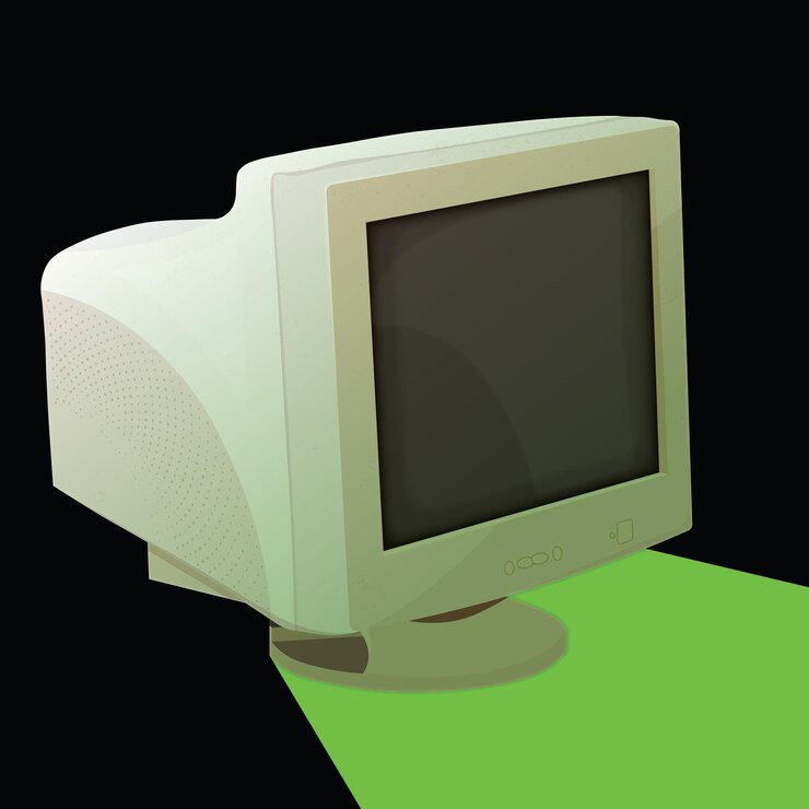 Vetor monitor de crt antigo