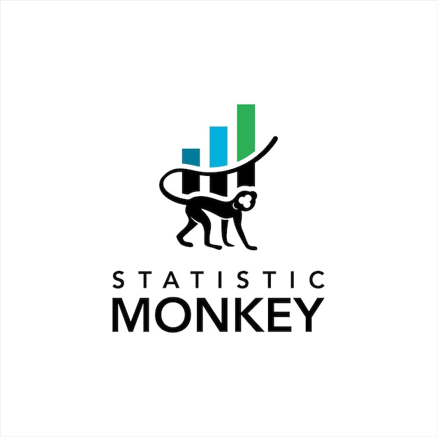 Monkey logo business chimp analytics vector