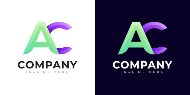 Monograma ac e ca design de logotipo de letra inicial