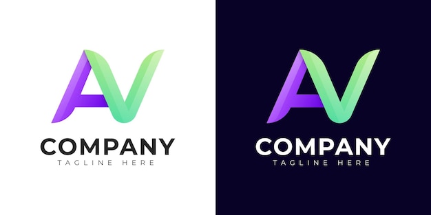 Monograma av e va design de logotipo de letra inicial