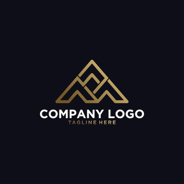 Monograma com design elegante do logotipo do triângulo da letra a