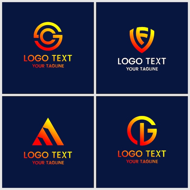 Monograma conjunto de modelos de design de logotipo