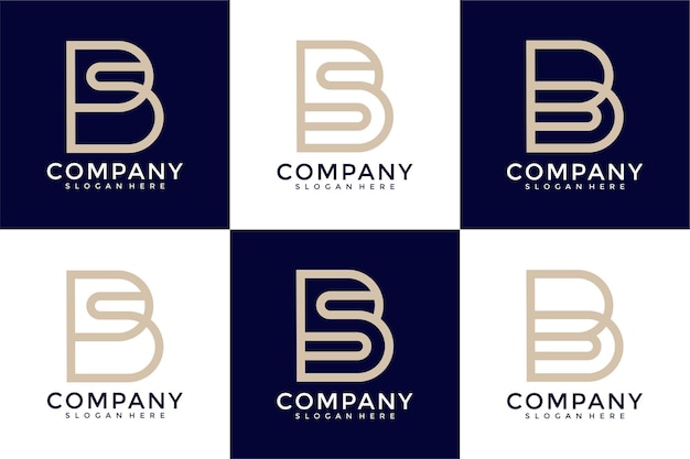 Monograma da coleção do logotipo da letra b