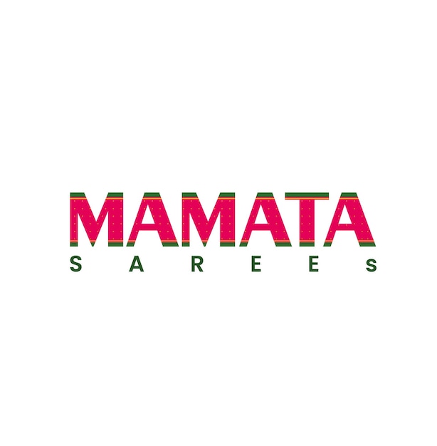 Vetor monograma da marca mamata sarees em fundo branco