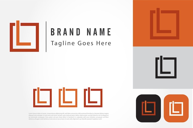 Monograma de letra inicial l ou l, marca de palavra, modelo de design de logotipo de marca de letra