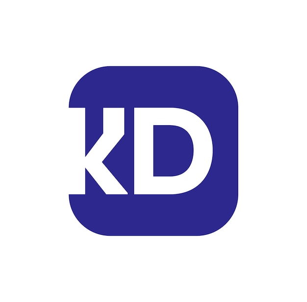 Vetor monograma de tipografia kd ícone de letras iniciais da empresa kd