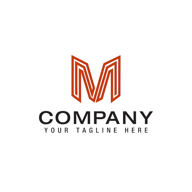 Monograma do logotipo da letra M Design de arte de linha criativa Logotipo de linha vetorial