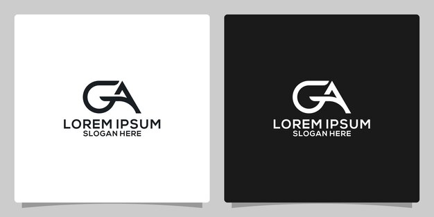 Monograma do logotipo do vetor abstrato AG GA
