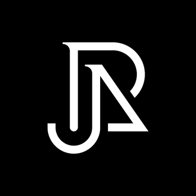 Vetor monograma iniciais letra jr rj modelo de logotipo