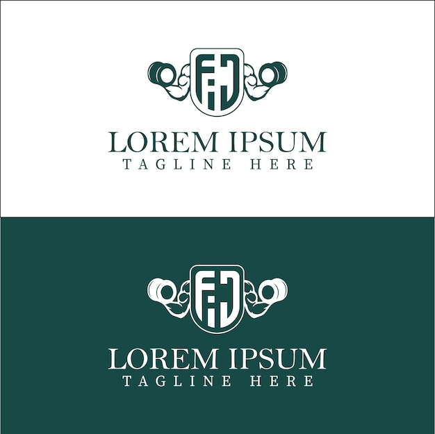 Monograma inicial FJ para logotipo de fitness ou ginásio com design de estilo criativo