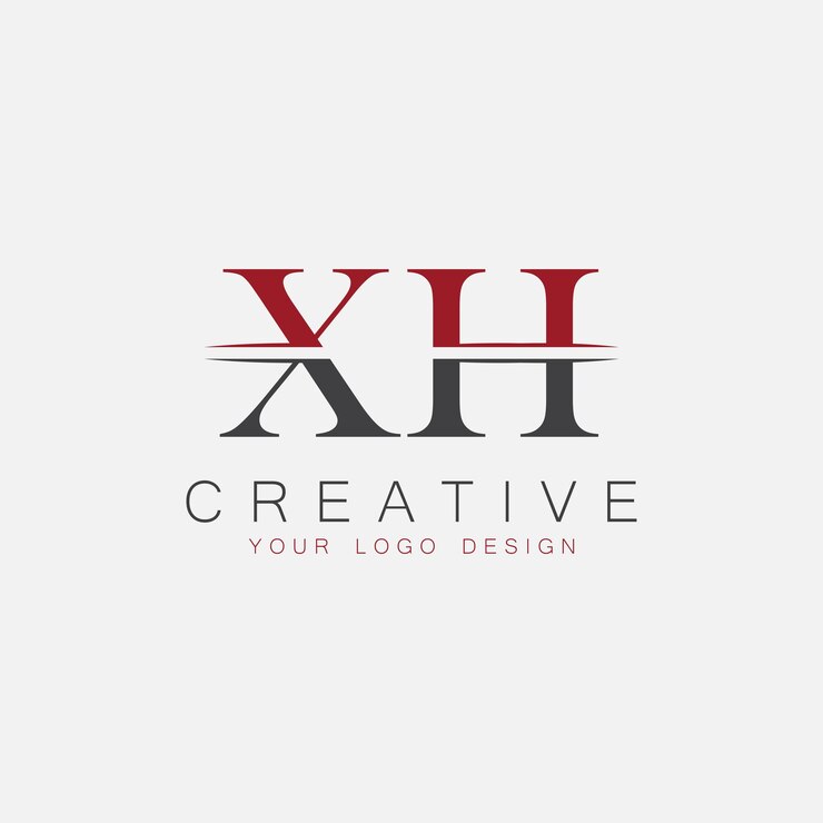 Vetor monograma inicial xh com logotipo criativo de letras
