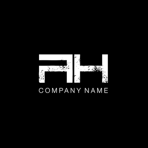 Vetor monograma quadrado do logotipo da letra ah