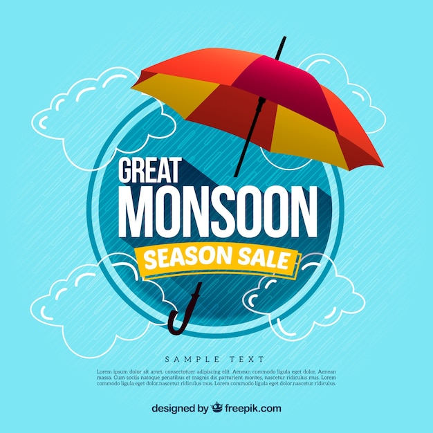 Vetor monsoon background design