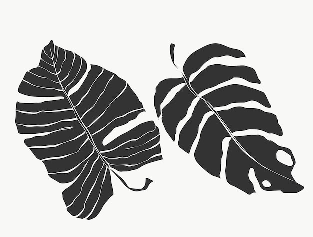 Monstera deixa linha de arte abstrata moderna ou minimalista de plantas, perfeita para decoração de casa, como