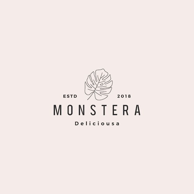 Monstera deliciosa deliciousa leaf logo