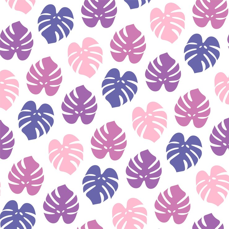Monstera desenhado à mão deixa um padrão perfeito
