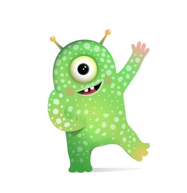 Monstro verde alienígena usando desenho de mascote com capuz, Gráficos -  Envato Elements