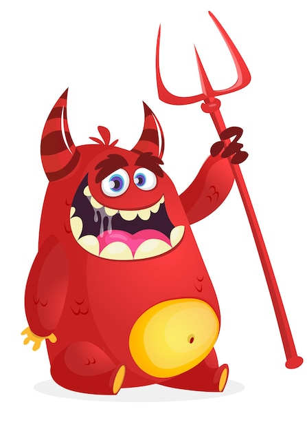 Monstro de desenho animado engraçado Desenho de personagens vetoriais Ilustração de Halloween