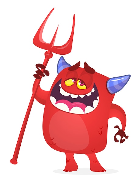 Monstro de desenho animado engraçado Desenho de personagens vetoriais Ilustração de Halloween