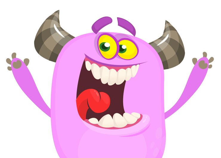 Vetor monstro de desenho animado engraçado ilustração vetorial de halloween