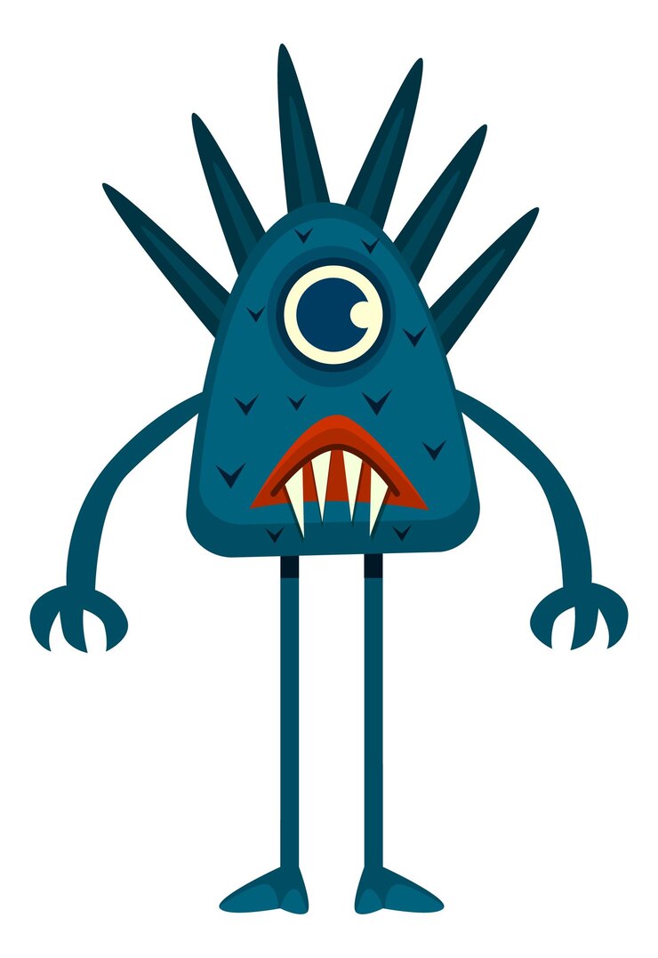 Vetor monstro de desenho animado espetaculoso personagem alienígena de horror isolado em fundo branco