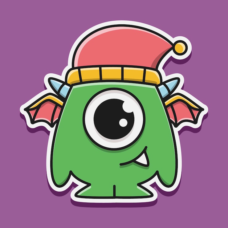 Vetor monstro de doodle desenhado à mão