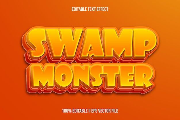 Monstro do Pântano Efeito de Texto Editável Estilo de Gradiente de Embolsamento 3D