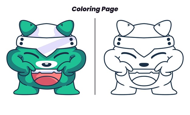 Monstro fofo com página para colorir