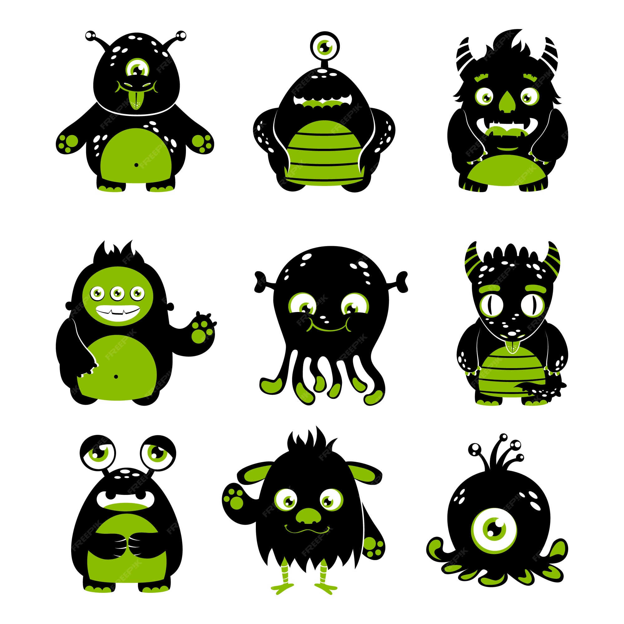 Engraçado desenho animado monstro bonito alienígena personagem