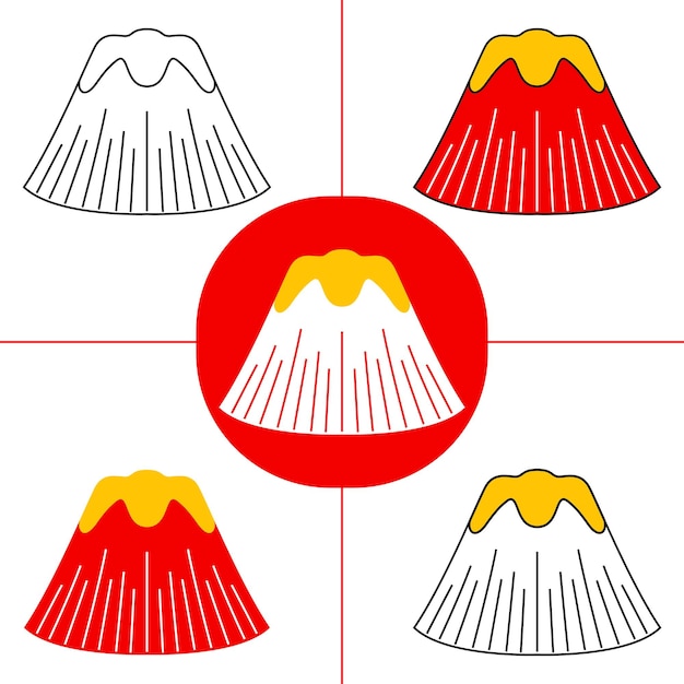 Montanha fuji em estilo de design plano