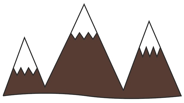 Vetor montanha ícone pico geleira colina terreno inverno paisagem símbolo rochoso