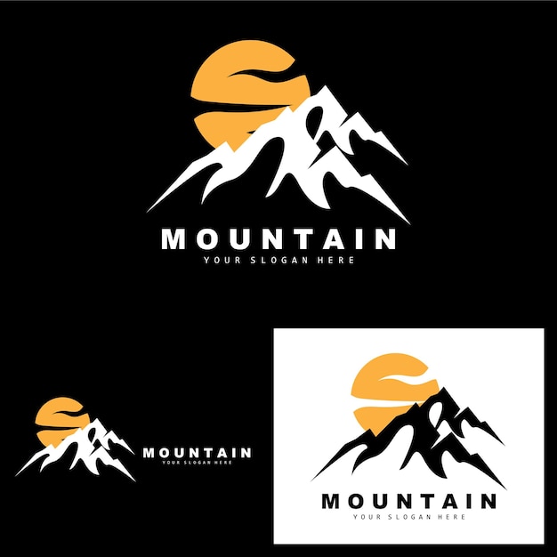 Montanha logo design vector lugar para amantes da natureza alpinista