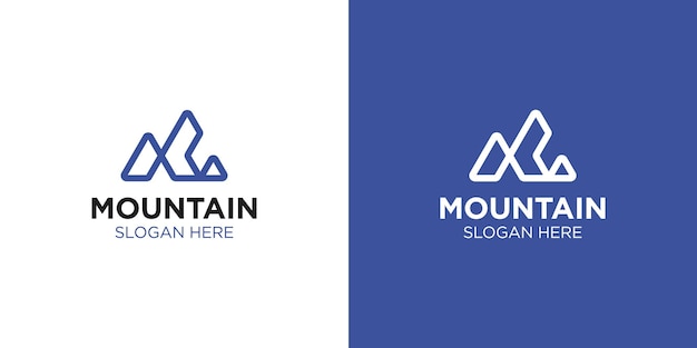 Vetor montanhas - logotipo da letra m