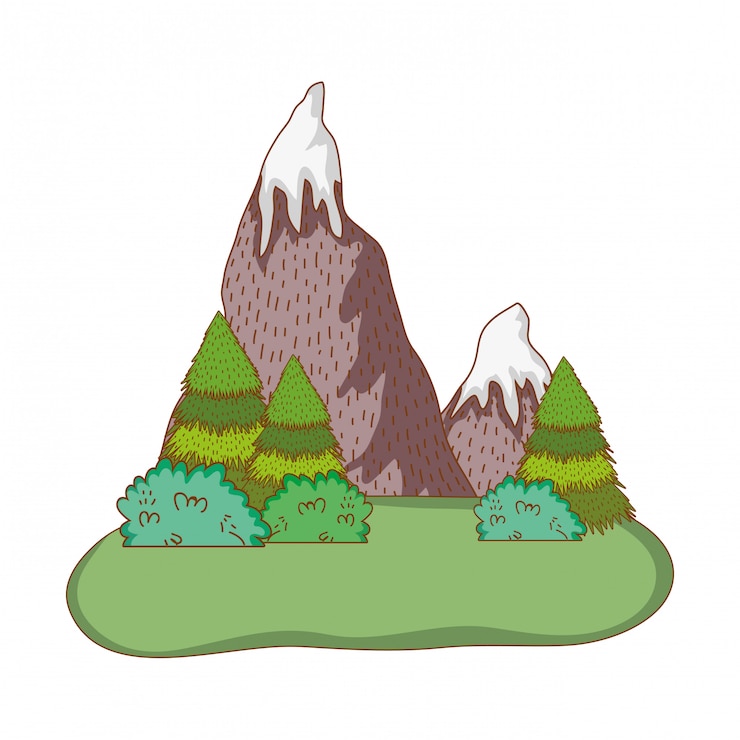 Vetor montanhas natureza paisagem
