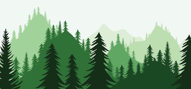 Montanhas vazias e paisagens florestais