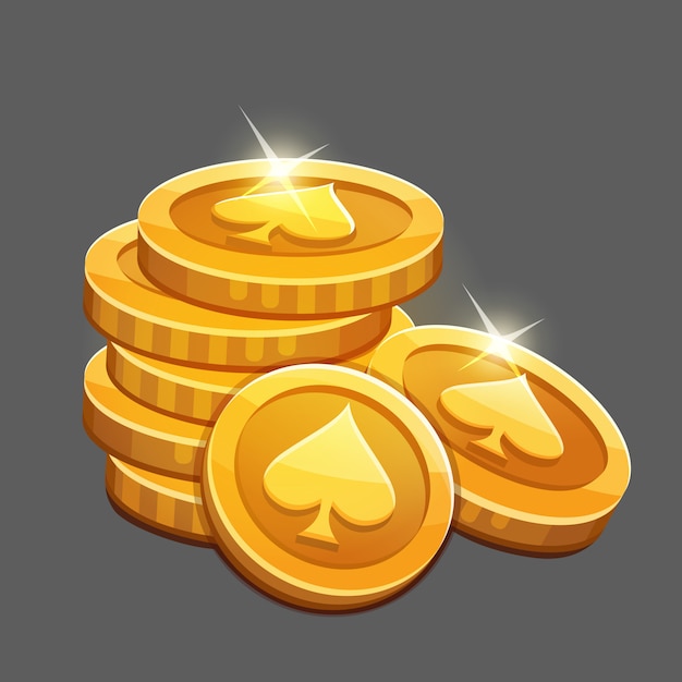 Monte de moedas de ouro