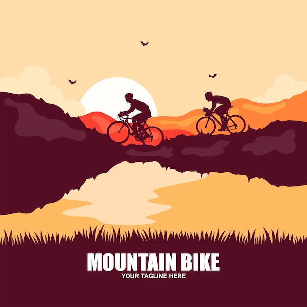 Vetor monte o logotipo do vetor de mountain bike