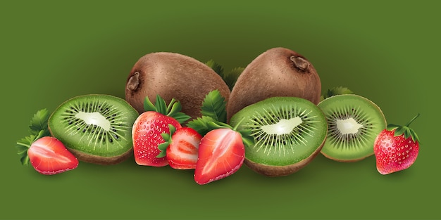 Morango e kiwi