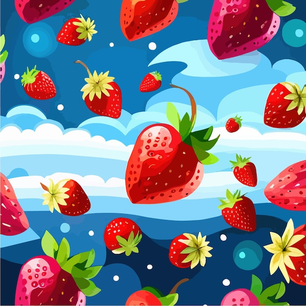 Morango imagem vetorizada frutas frescas ilustração vetorial realista de frutos maduros em cor