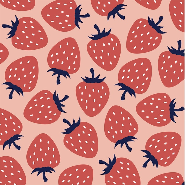 Morango padrão de fundo mídia social postar ilustração vetorial de frutas