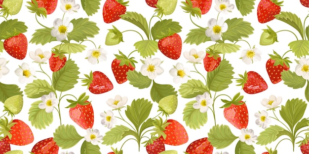 Morango seamless pattern spring background