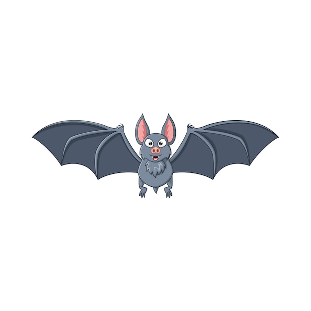 Morcego de desenho animado voando isolado no branco
