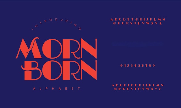 Vetor mornborn criativo moderno alfabeto urbano fonte digital abstrato muçulmano moda futurista esporte