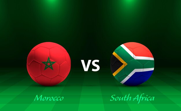 Morroco vs África do Sul padrão de transmissão de marcador de futebol para África 2023
